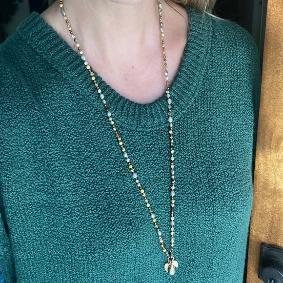 Handmade hand knotted gemstone charm necklace - Picture 12 of 14